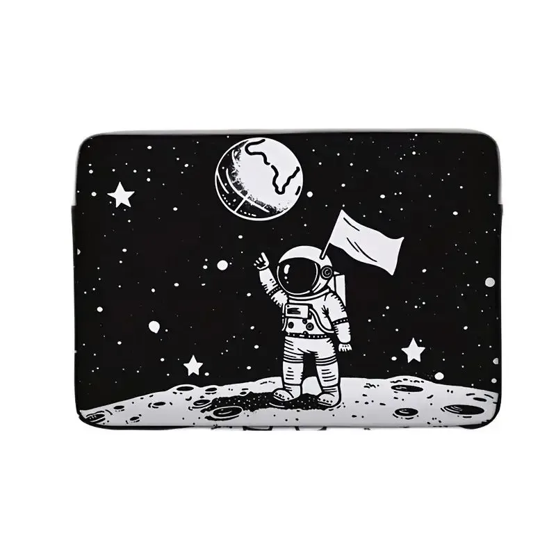 ensemble une pièce, deux styles, sac et porte-documents pour ordinateur portable à motifs d'astronautes, adapté aux ordinateurs portables de 14 pouces