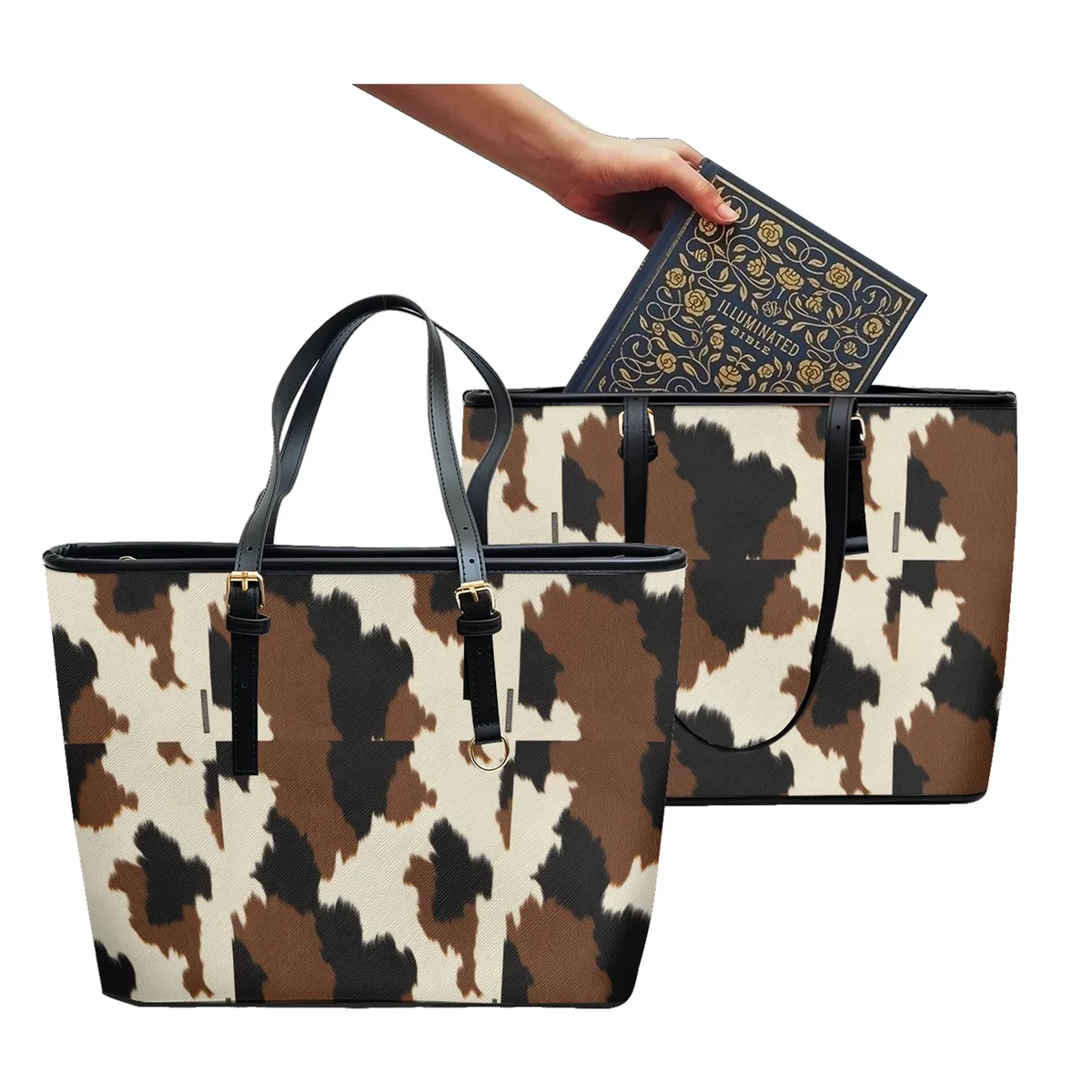 sac à bandoulière en cuir pvc oxford imprimé camouflage, fourre-tout léger et étanche avec fermeture éclair, usage quotidien, sac à main convertible pour le travail et le week-end