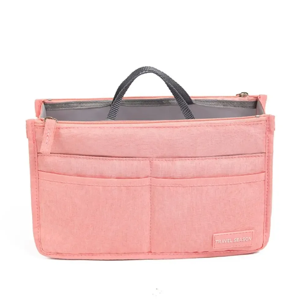 trousse de toilette de voyage en polyester durable, imperméable, avec double fermeture éclair, grande capacité, organiseur de sac, sac d'insertion