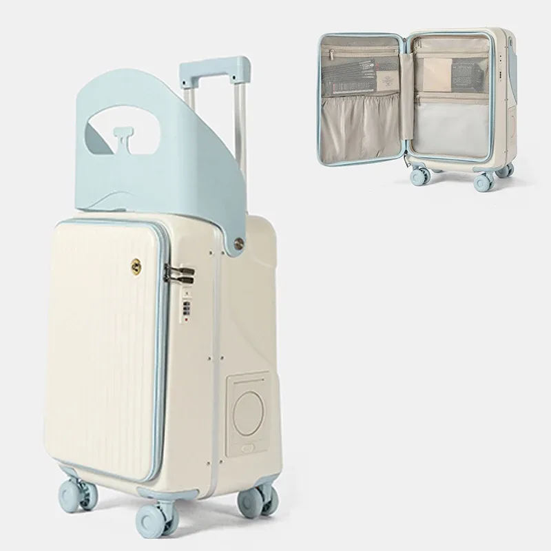 valise à roulettes pour enfant bunnyfly 20/24 pouces avec siège intégré – bagage cabine pour fille