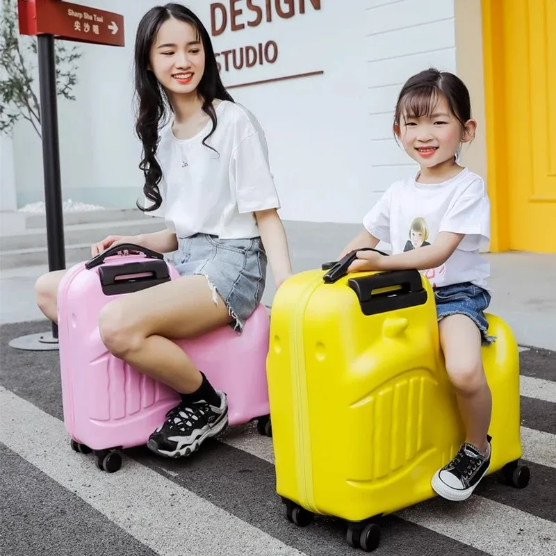 joli bagage d'escargot pouvant être monté, boîte à roulettes pour enfants, roue universelle féminine, valise de 20 "24", remorque de voyage en alliage d'aluminium
