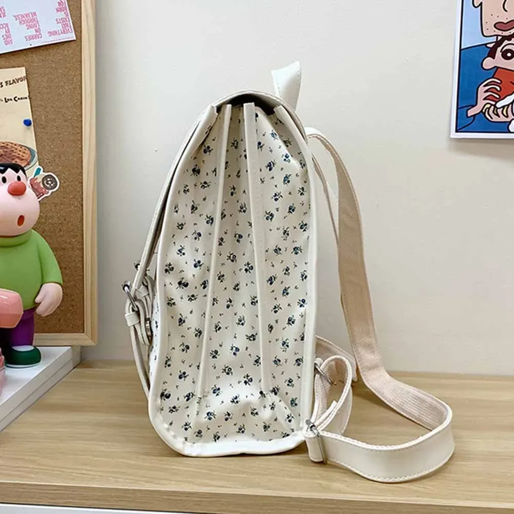sac à dos en pu à fleurs, sac de loisirs coréen personnalisé de grande capacité, sac à dos unique pour les étudiants de retour, nouvelle collection 2025