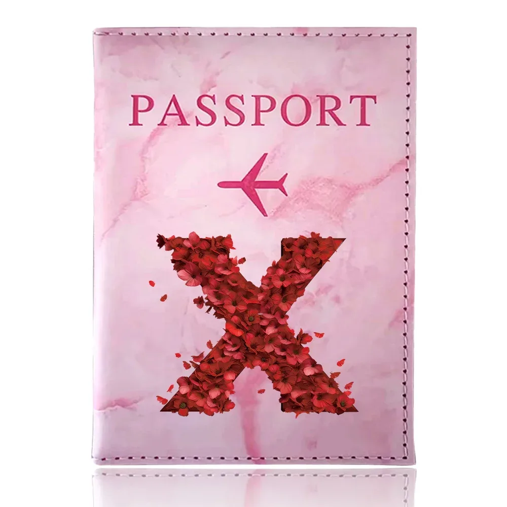 étui de passeport imprimé série rose rouge, porte-passeport, accessoires de voyage, housse de protection pour avion