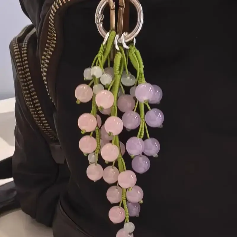 breloque de sac en perles faites à la main avec des perles en résine brillante, design mignon et charmant, parfait pour décorer un sac à dos ou un sac à main, cadeau idéal pour les filles.