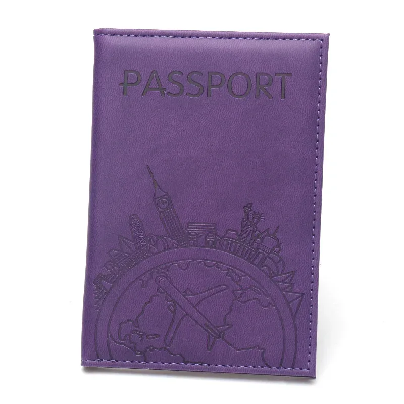 porte-passeport imprimé vol mondial, couverture de passeport en cuir, étui léger pour passeport d'avion, porte-carte d'identité, porte-billet d'avion