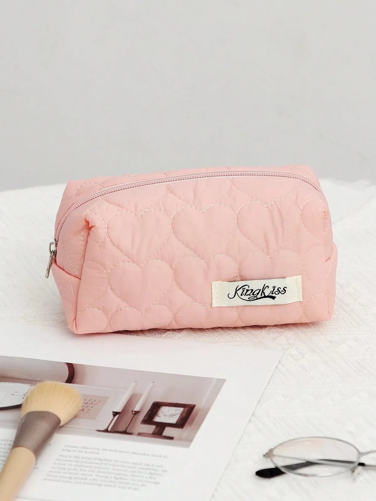trousse de maquillage douce en forme de cœur, sac à cosmétiques décontracté, cubes d'emballage portables de vacances, voyage pour femmes, cadeau de printemps et d'été, sac de soins de la peau