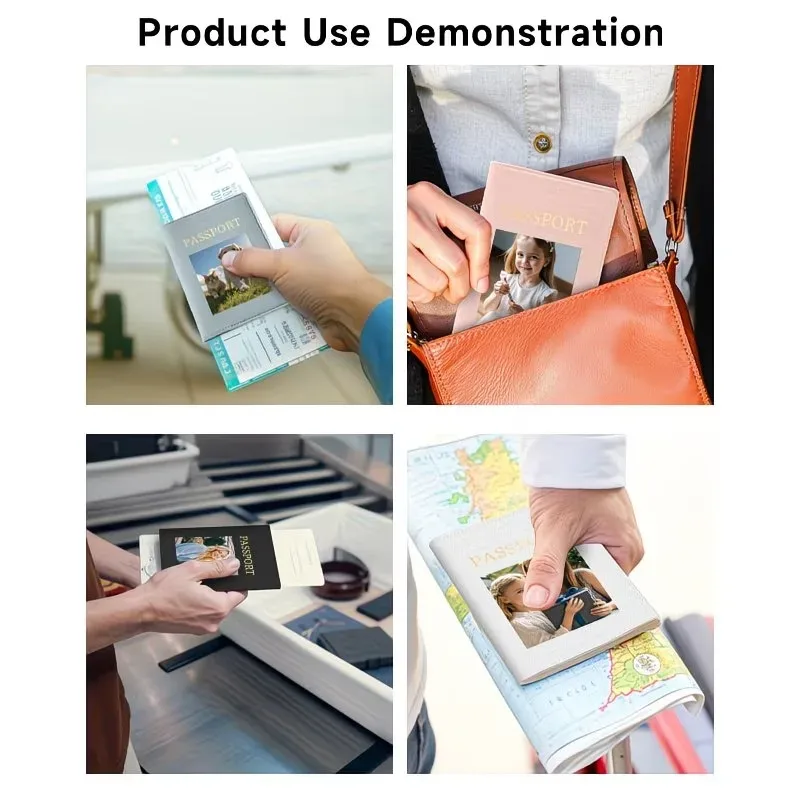 diy photo custom - porte-passeport personnalisé avec motif d'avion, portefeuille de voyage avec emplacement pour cartes - cadeau unique pour hommes et femmes