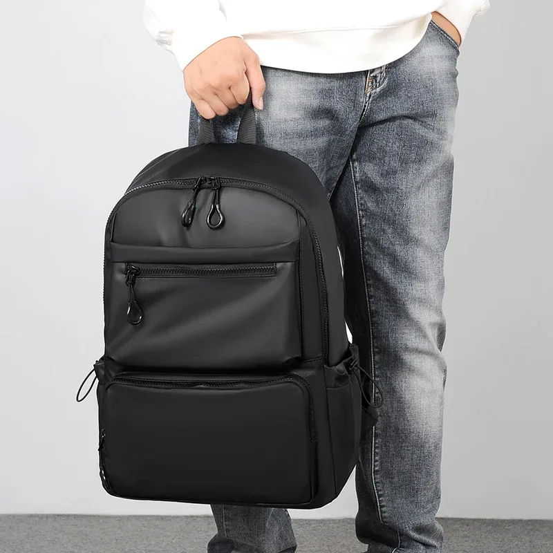 1 sac à dos décontracté à la mode de 14 pouces, compartiment spacieux pour ordinateur portable, tissu imperméable, idéal pour les hommes, les étudiants et les professionnels