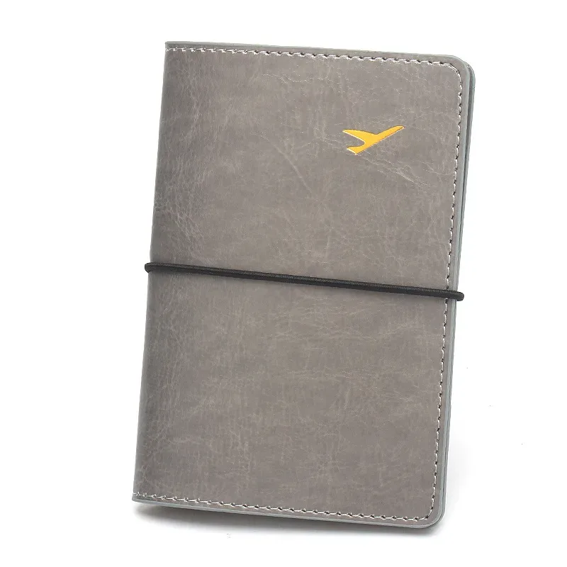 housse de passeport en cuir pu ultra fine avec bande élastique, étui de passeport pour femmes et hommes, porte-billets, porte-cartes d'identité, porte-passeport en cuir