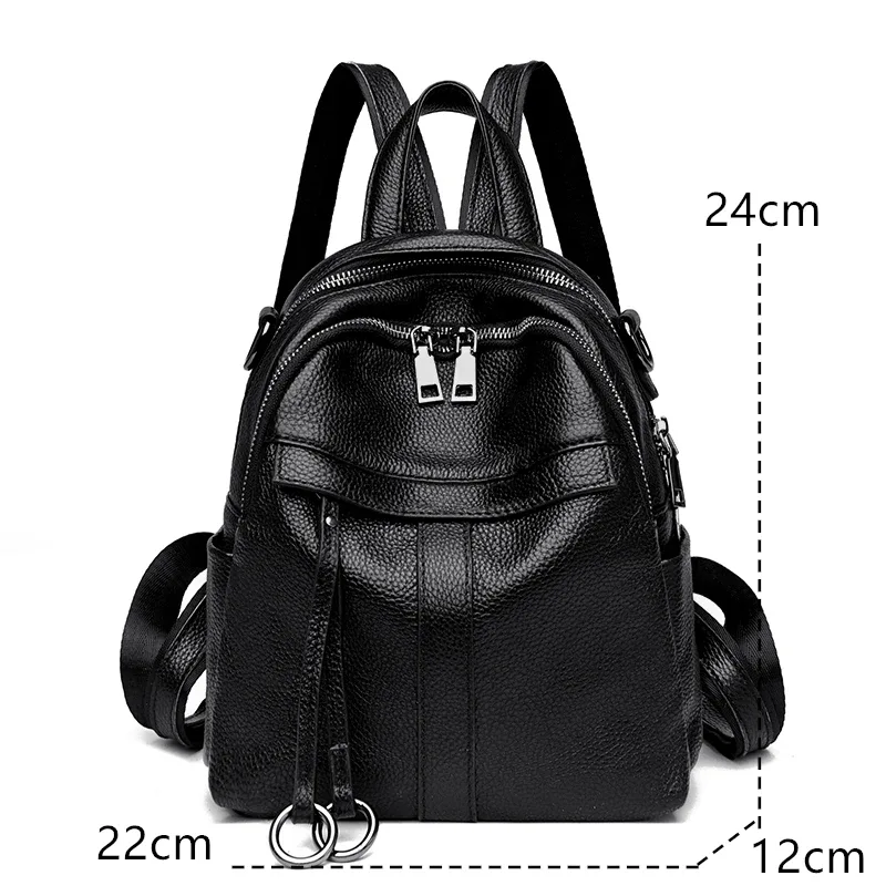 sac à dos en cuir véritable pour femme, sac à dos de voyage pour femme, cuir de vache souple, haute qualité, designer de luxe, nouvelle mode, école