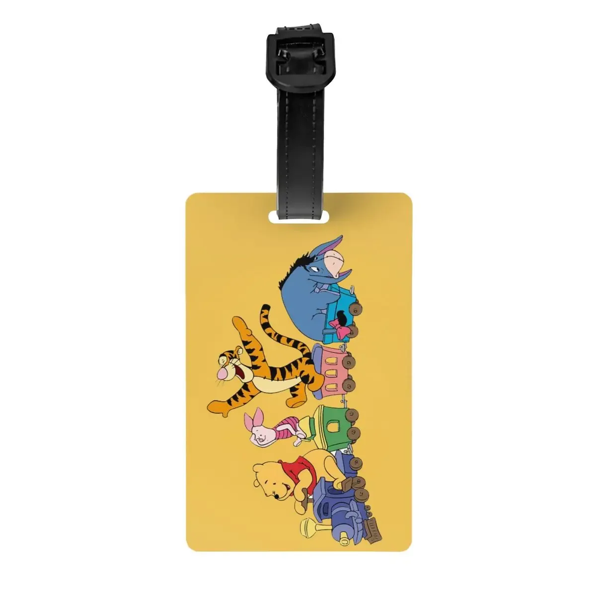 étiquette de bagage personnalisée avec dessin animé tigger et winnie l'ourson, protection de la vie privée, étiquettes de bagages, étiquettes de sac de voyage, étiquettes de valise