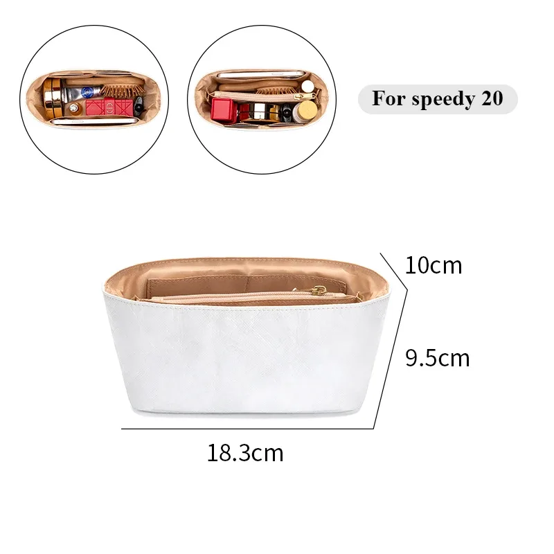 crazysmith dupont papier insérer sac organisateur pour lv speedy 20 25 30 35 sac à main sac intérieur shaper stockage portable sacs à cosmétiques