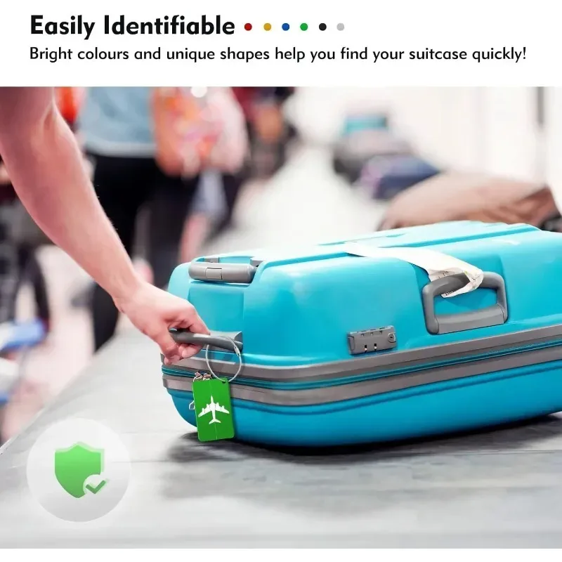 étiquette de bagage de voyage en alliage d'aluminium, étiquette de valise, étiquette d'avion avec nom, anti-perte, accessoires de voyage couleur unie