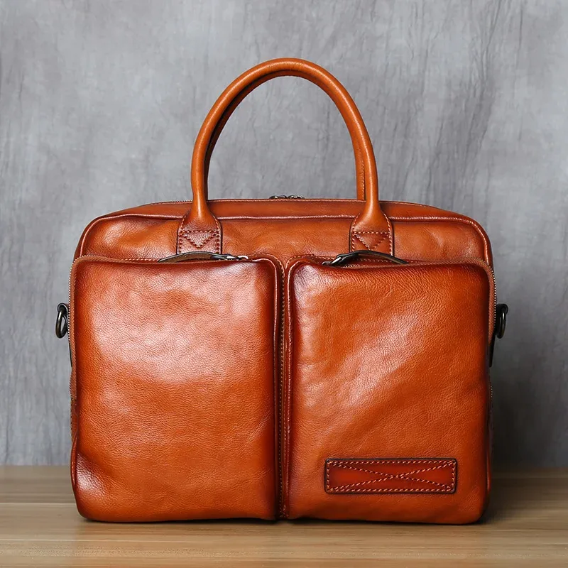 porte-documents en cuir rétro pour hommes, sac à main à couche supérieure en cuir, sacoche à épaule décontractée, sac d'affaires pour ordinateur portable, sac tendance pour hommes, nzpj