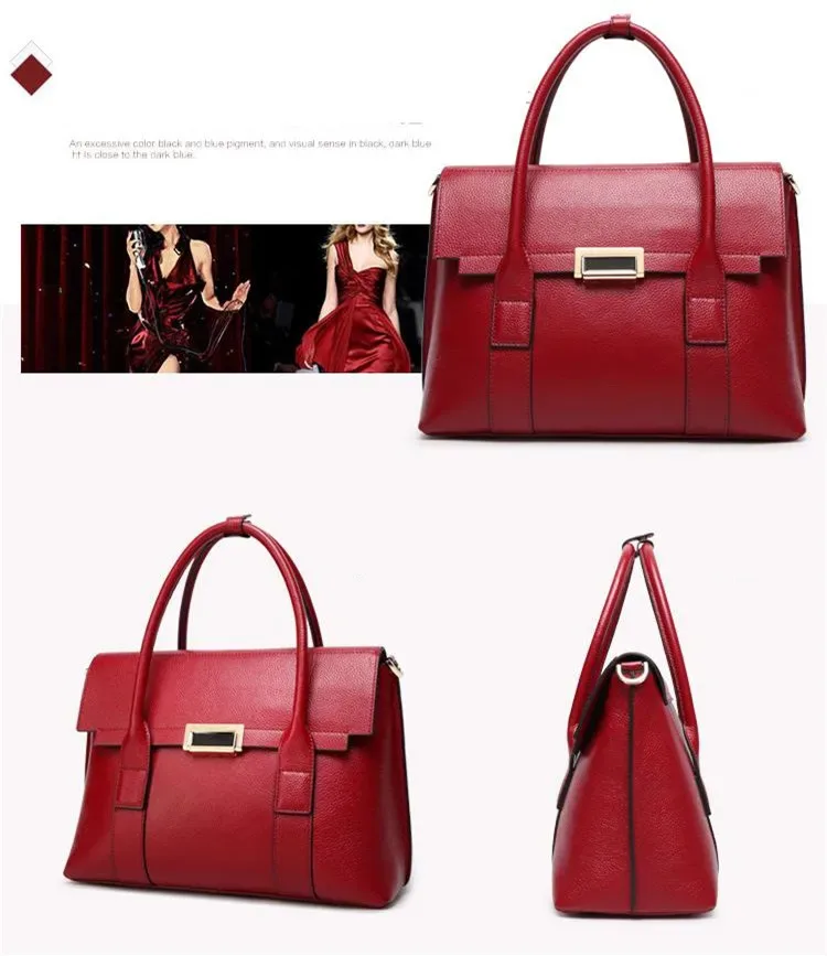 2025 nouvelle mallette en cuir véritable femmes sacs à main grande capacité dames mode peau de vache sacs à bandoulière portables