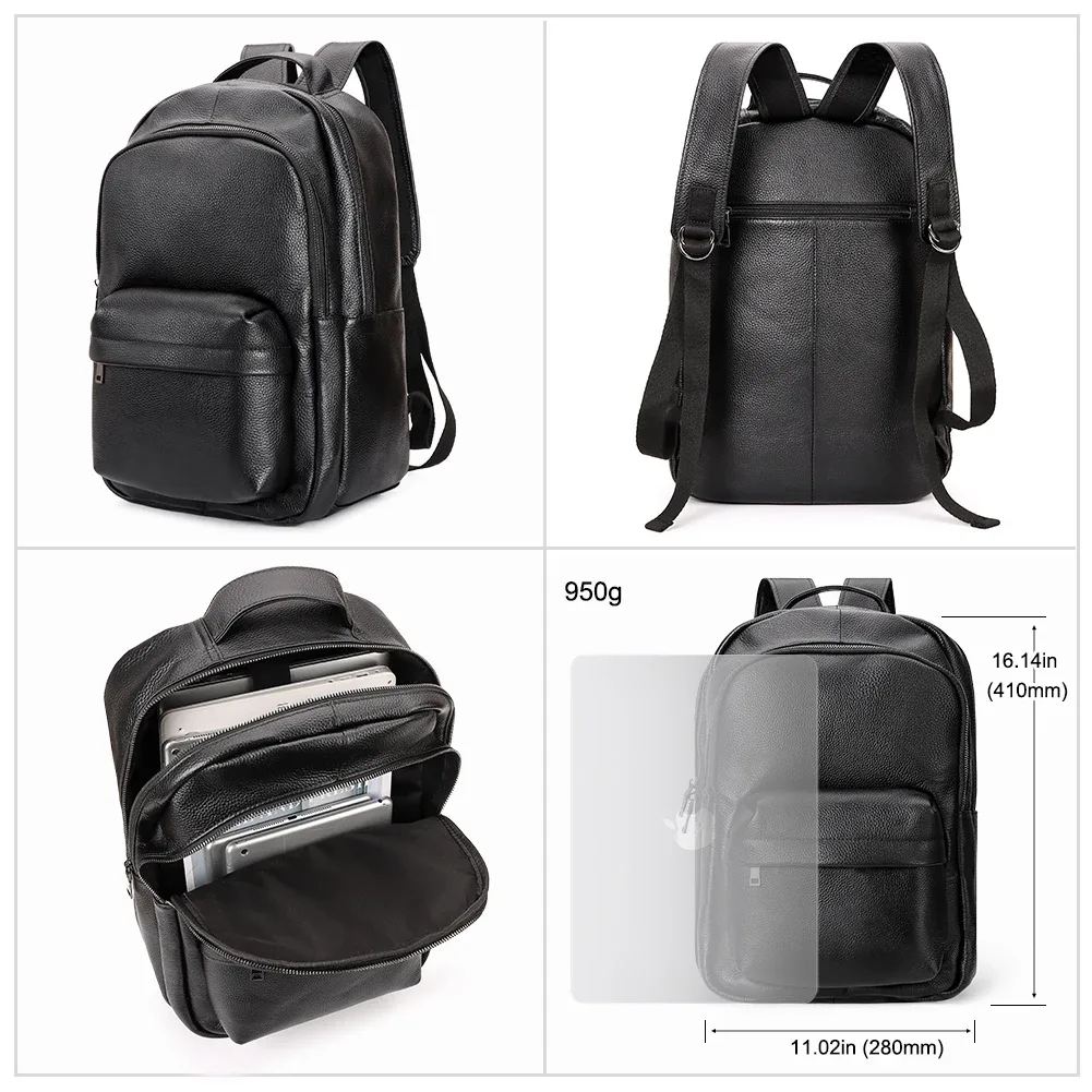 humerpaul-sac à dos en cuir couche supérieure pour hommes, cartable grande capacité pour adolescents, sac à dos pour ordinateur portable, haute qualité