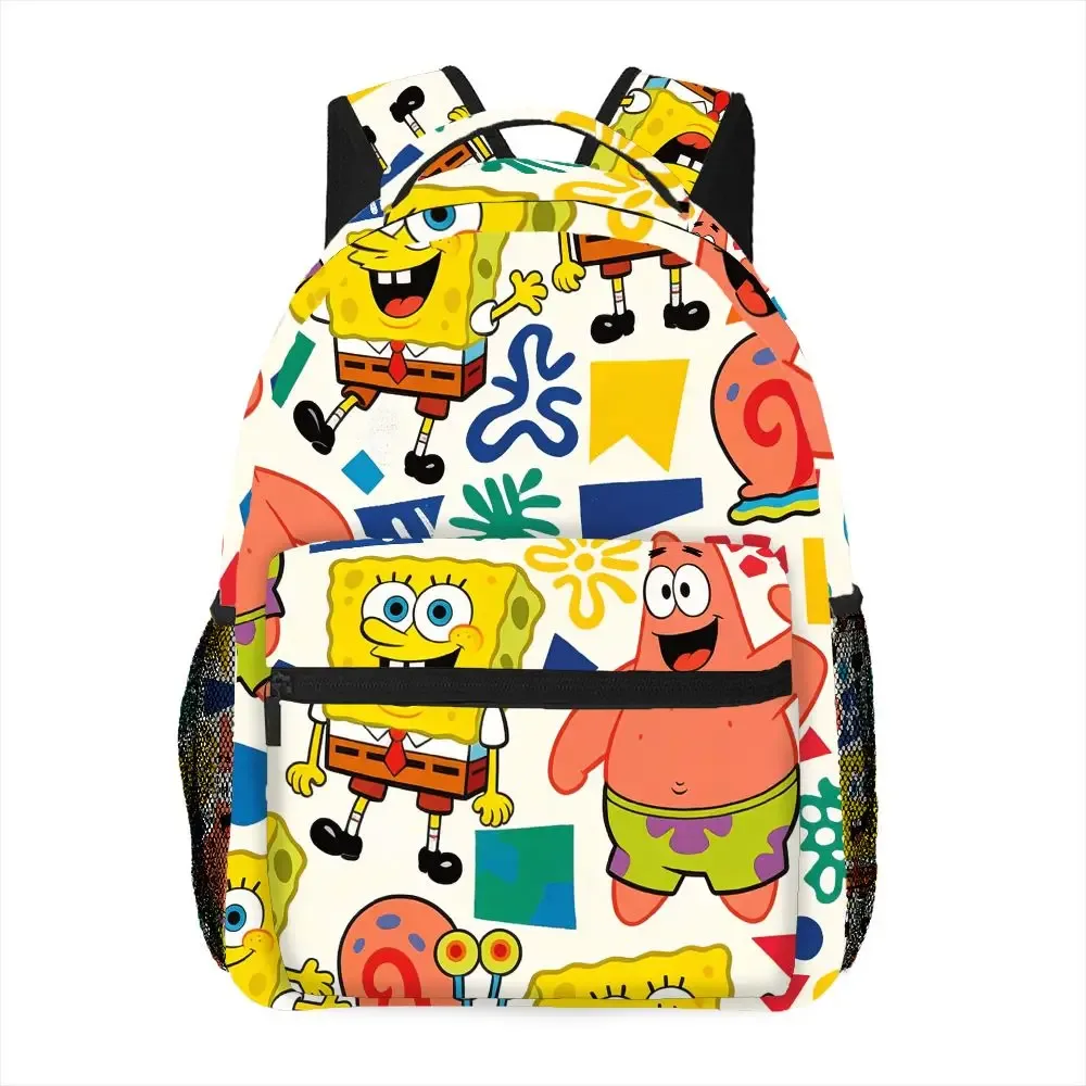 sac à dos imprimé de dessins animés bob l'éponge et patrick star, sac d'école décontracté pour les voyages et l'école