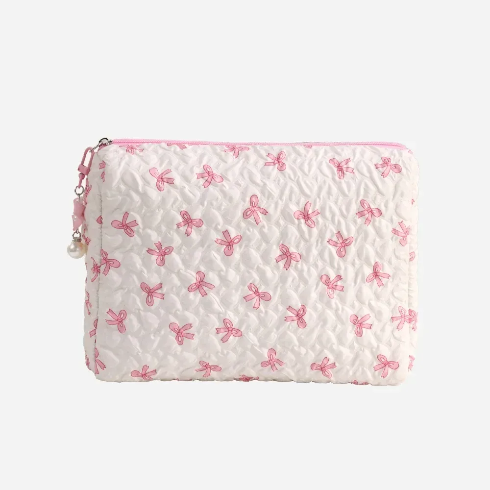 sac à cosmétiques imprimé grande capacité, rangement de documents roses, pochette de maquillage en poudre, sac de voyage, mode, bow107
