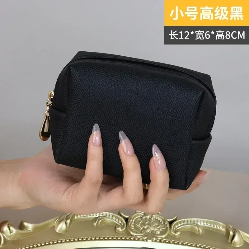 sac à cosmétiques de voyage en cuir pu pour femmes et filles, sac de maquillage, trousse de toilette, sac à main de rangement, poudres de maquillage