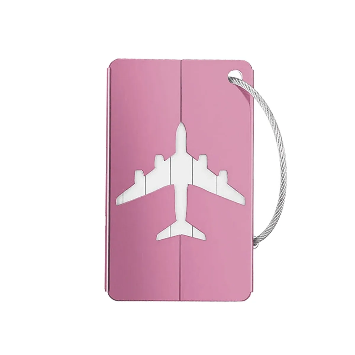 étiquette de bagage de voyage en alliage d'aluminium, étiquette suspendue pour valise, avion avec nom, cartes d'identité, anti-perte, couleur unie, accessoires de voyage.zmt