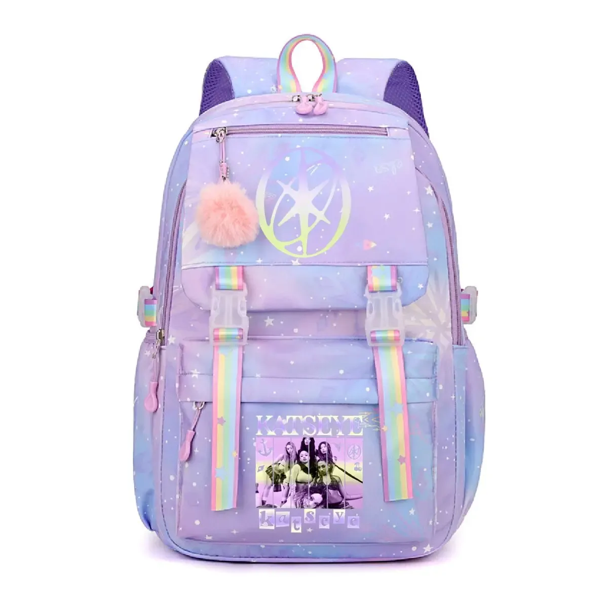 sac à dos scolaire vintage coréen ulzzang pour enfants et adolescents, motif kpop girl group katseye, sac à dos pour femmes