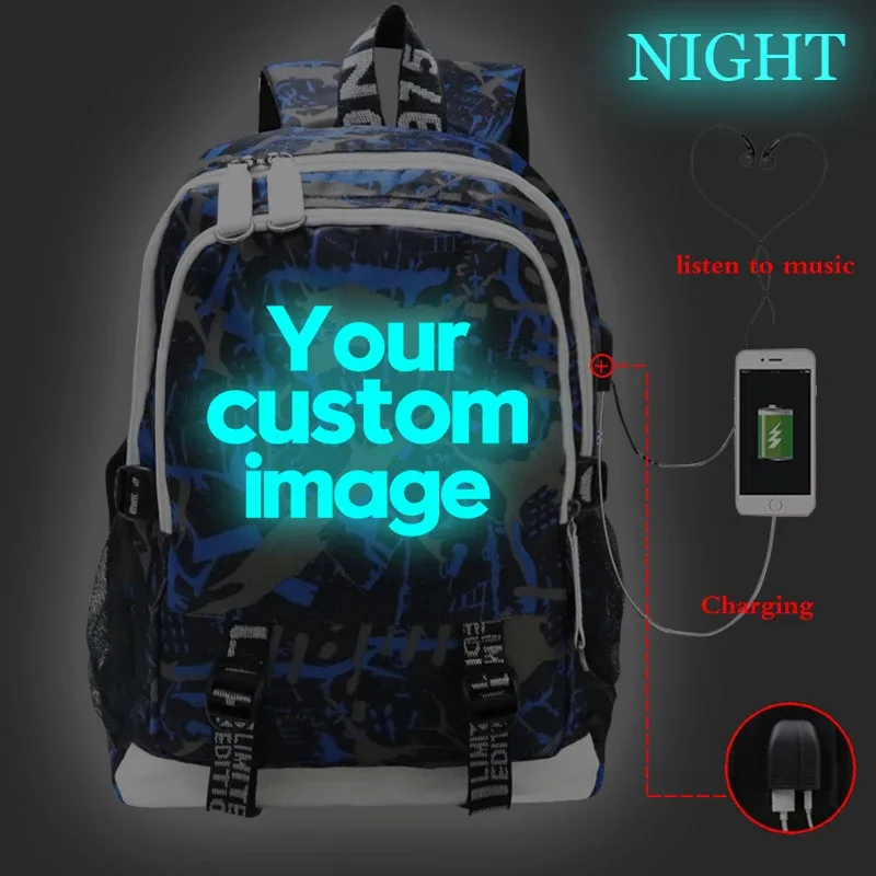 sacs d'école personnalisables avec votre logo, sac à dos shoous pour ordinateur portable, chargement usb, cartable pour adolescentes, pour femmes, 2022