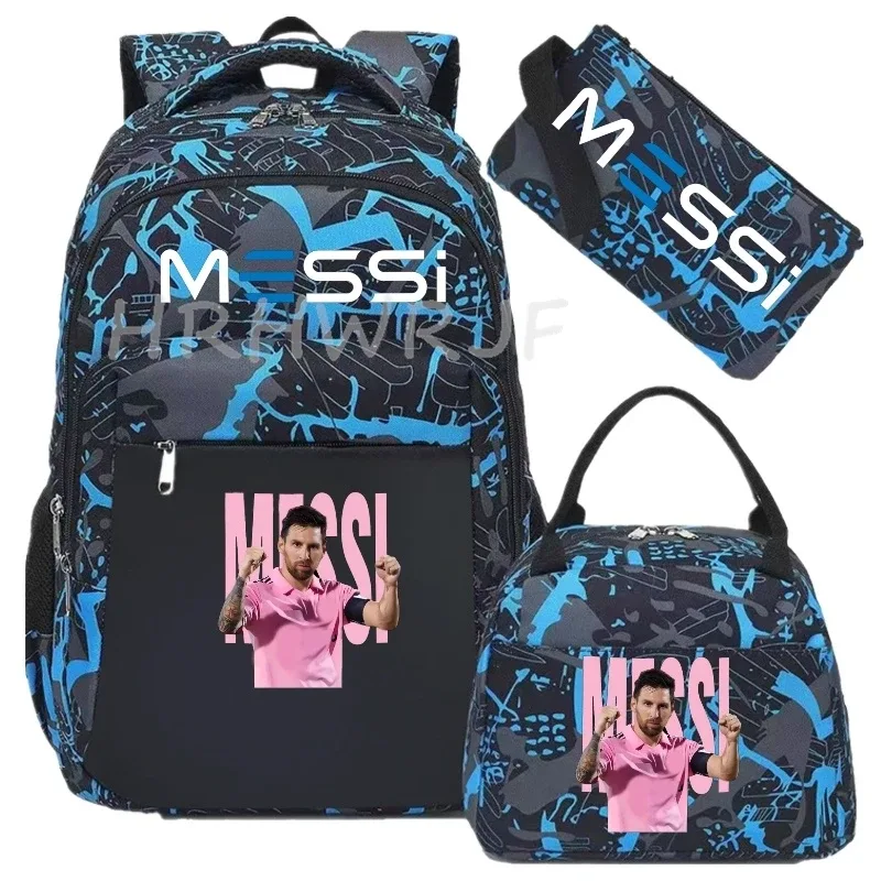 sac à dos de football messi, camouflage, pour garçons et filles, sac de voyage multifonctionnel, grande capacité, sac d'école pour femmes et hommes, sac à dos pour ordinateur portable usb, mochilas