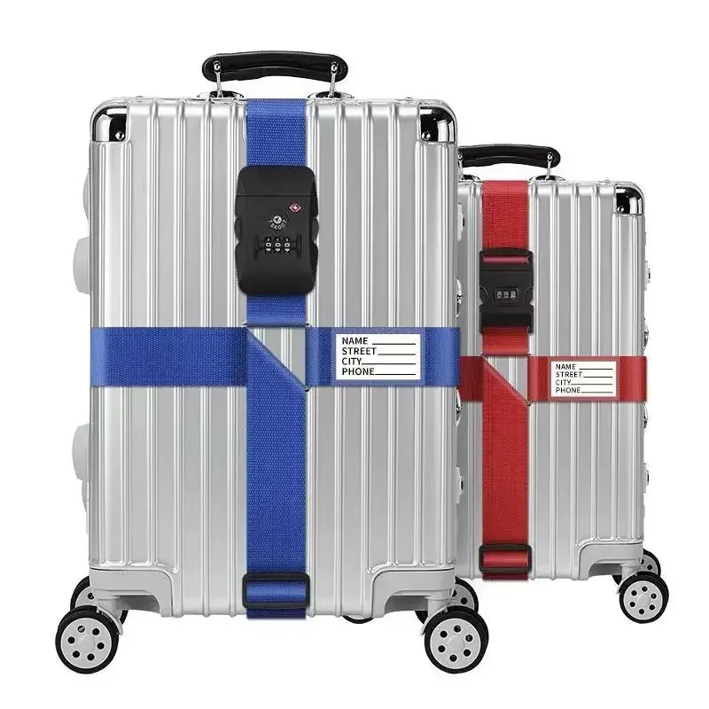 TSA-Sangle de bagage de voyage réglable avec verrouillage par mot de passe, ceinture d'emballage, verrouillage sécurisé des bagages, antivol