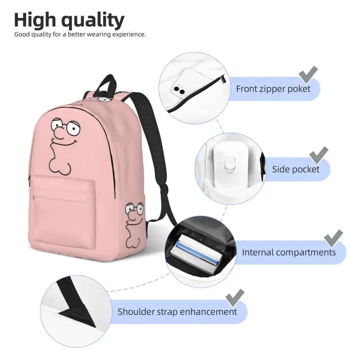 peters griffins famille gars adolescent sac à dos en plein air étudiant randonnée voyage sac à dos pour hommes femmes ordinateur portable sacs en toile