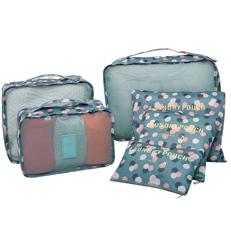 lot de 6 sacs de rangement de voyage pour vêtements, organisateur de garde-robe, pochette de valise, sac de rangement de voyage, étui pour chaussures, sac de rangement pour vêtements