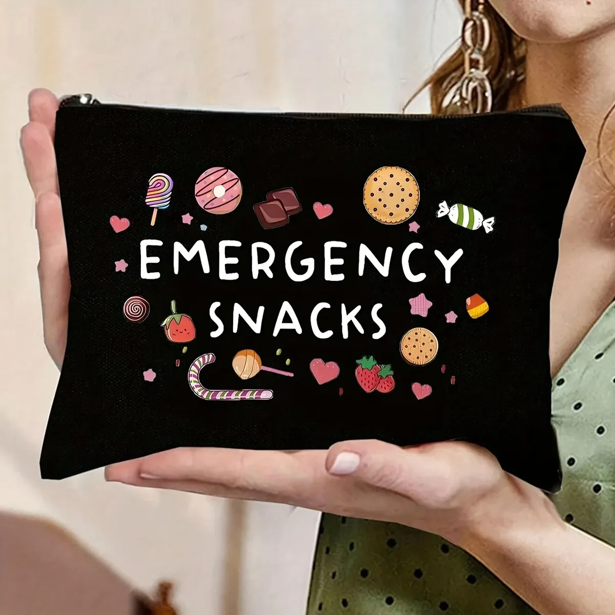 sac de maquillage à motif de bonbons et de friandises colorées, organisateur de voyage, sac à cosmétiques pour femmes, rangement d'accessoires nostalgiques, cadeau de vacances