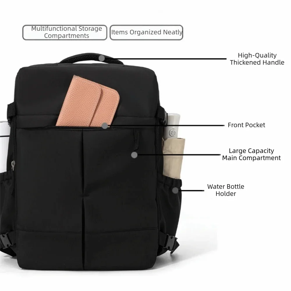 sac à dos de voyage grande capacité, léger, compartiment séparé pour ordinateur portable, ouverture à clapet, sangles de compression latérales