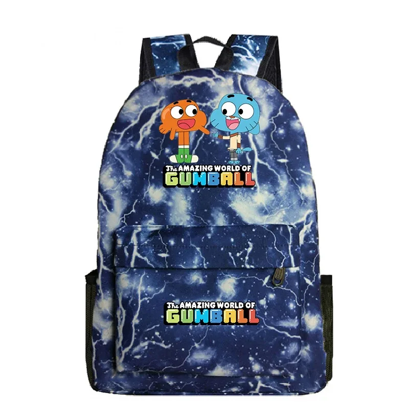 sac à dos the amazing world of gumball pour garçons et filles, sac à dos de dessin animé de grande capacité, sac à livres pour étudiants, sac de voyage unisexe pour l'extérieur