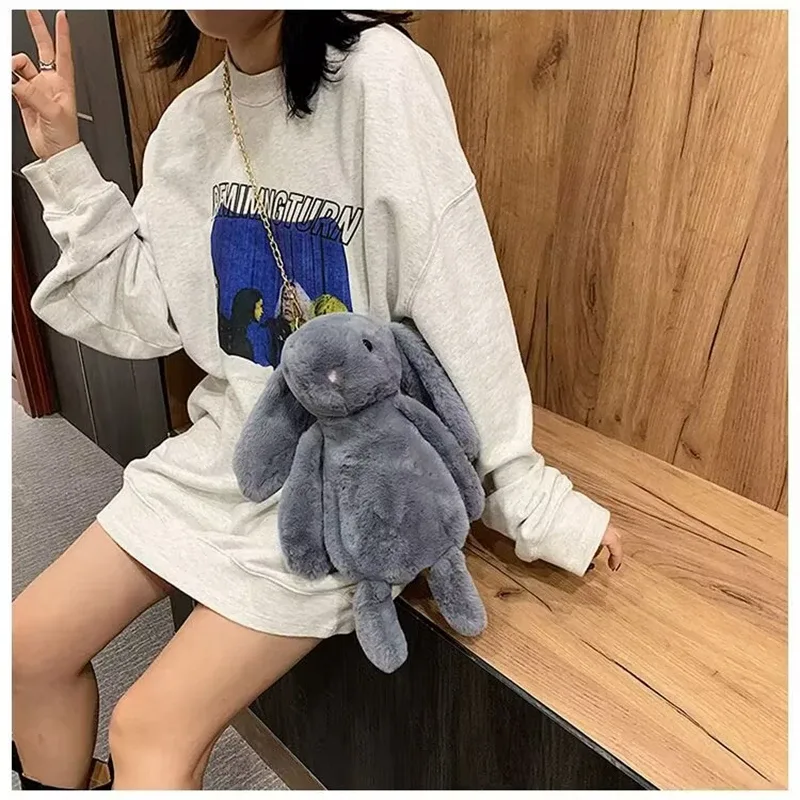 sac à dos de poupée en peluche, mignon sac à bandoulière en chaîne pour fille, sacoche à épaule simple douce, sac à dos de voyage