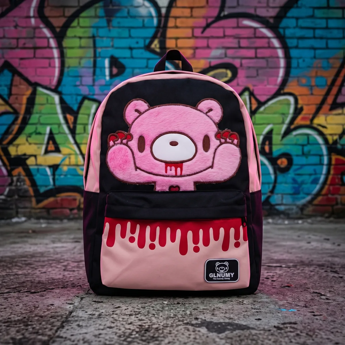 Sac à dos en peluche rose Y2K, style Kawaii, mignon, gothique, punk, Harajuku, streetwear, sac à dos double épaule en forme de poupée, cadeau