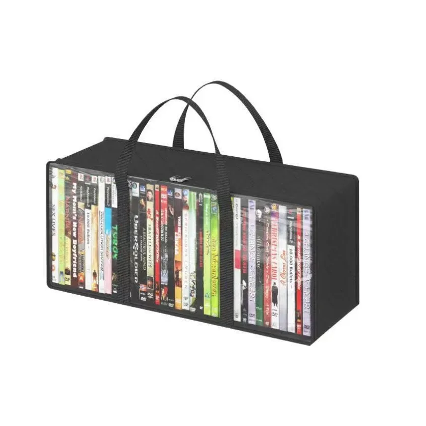 sac de rangement multifonctionnel en pvc, grande capacité, anti-poussière, anti-humidité, organisateur portable pour cd, livres, chapeaux, vêtements, rangement de voyage