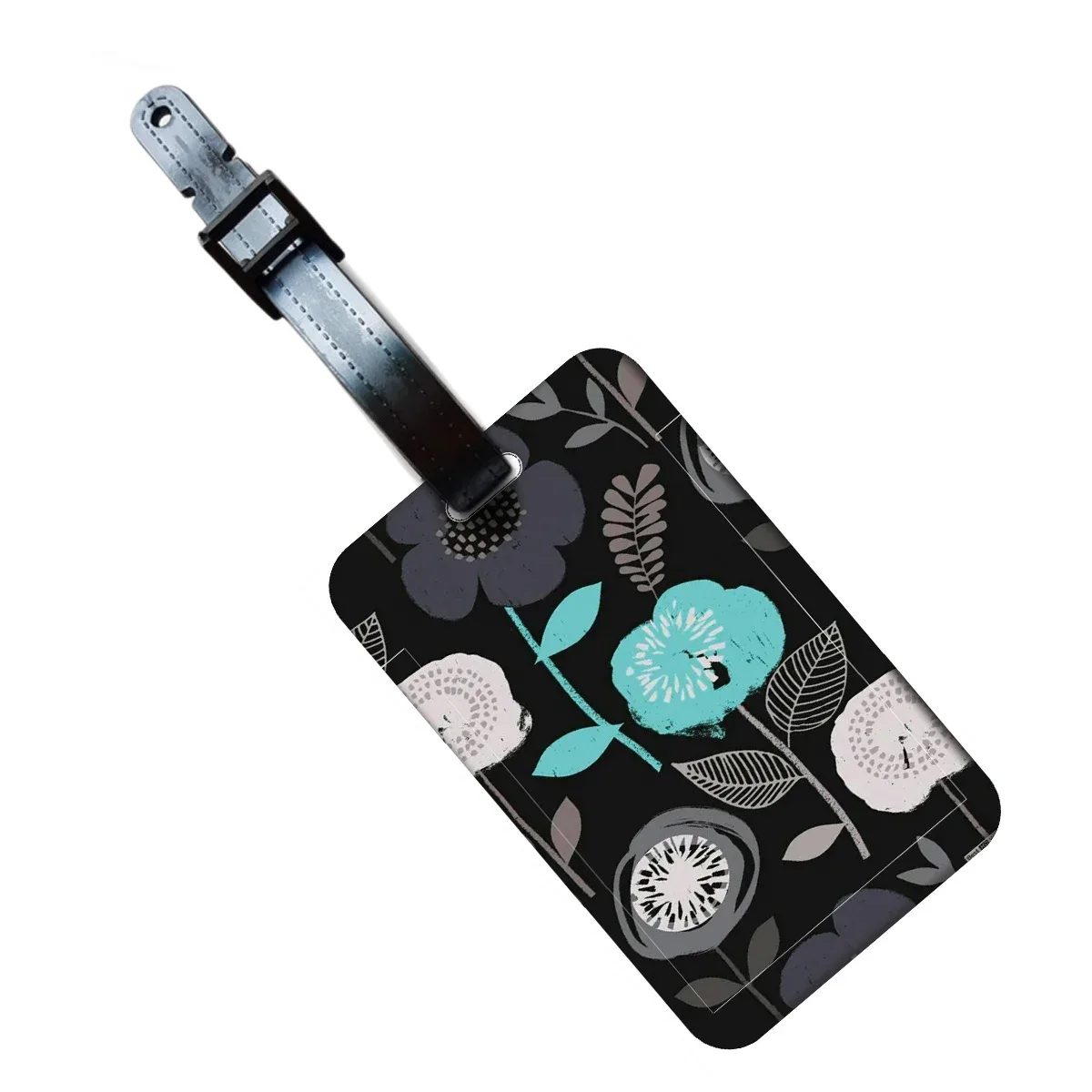 étiquette de bagage pour femme avec motifs floraux, porte-carte d'identité anti-perte pour valise et sac à dos, accessoire de mode pour bagages, cadeau