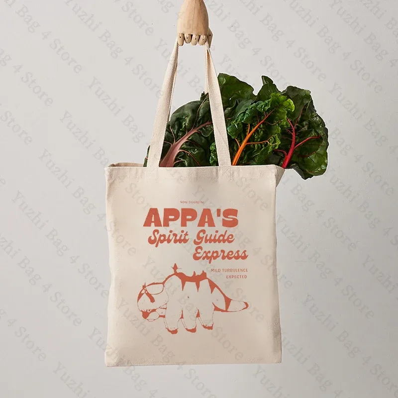 Sac fourre-tout en toile vintage à motif Appa, sacs animés, sac à provisions de grande capacité, cadeau d'anniversaire pour petit ami fille, initié Kawaii