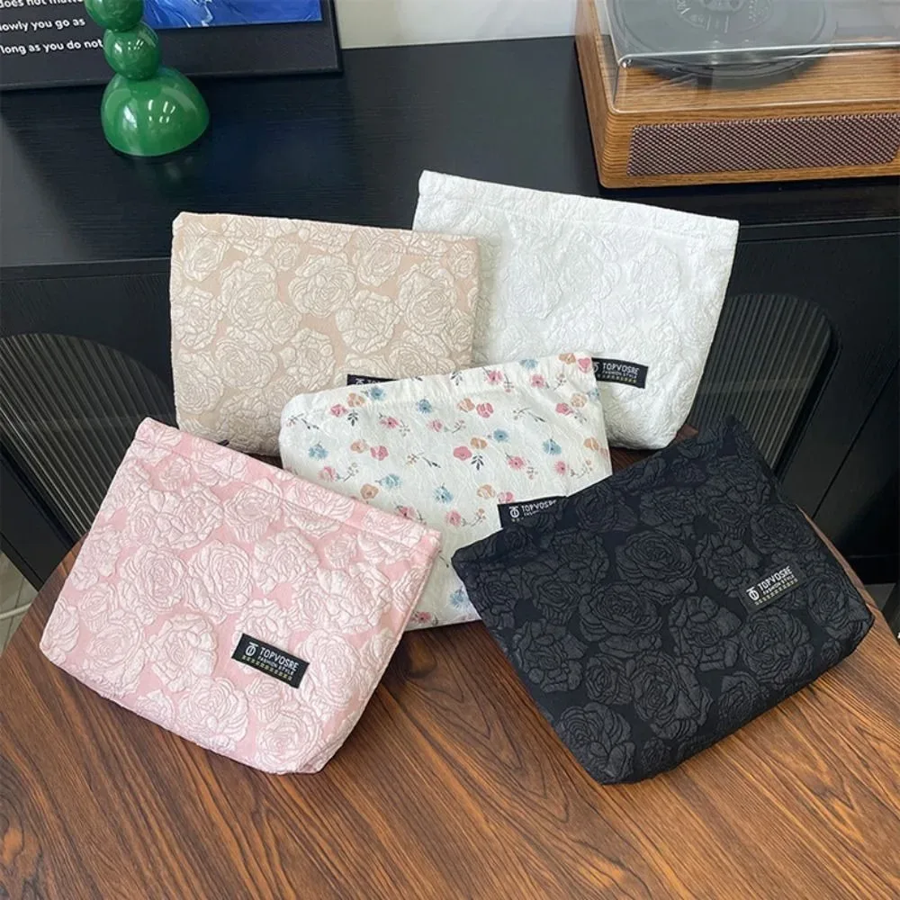 Nouveau sac de maquillage à fleurs fermeture éclair grande capacité cosmétique toilette pochette de voyage sac à main de rangement organisateur femmes