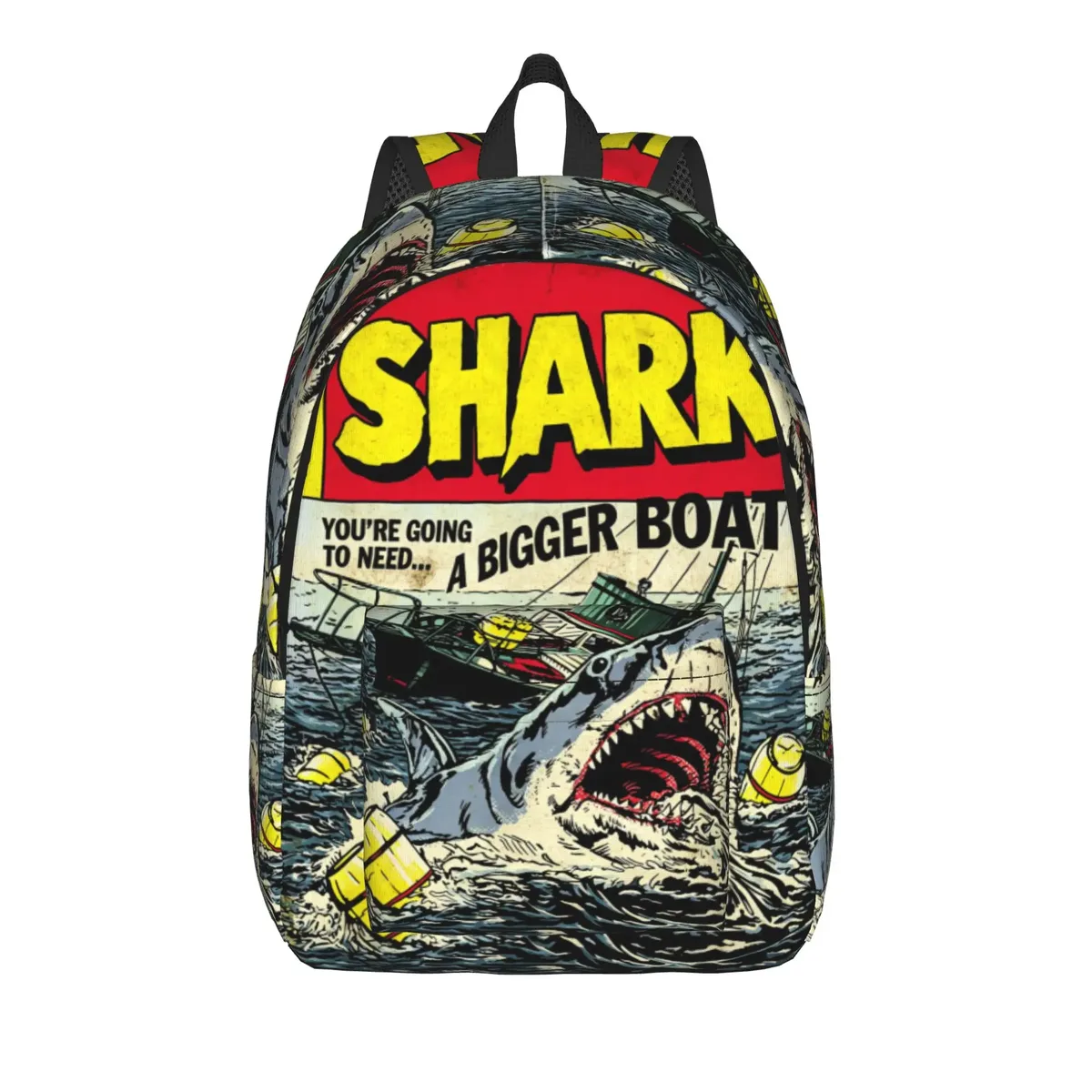 sac à dos classique avec affiche de film jaw-shark, sac à dos de sport, d'école, de travail, avec affiche de requin, sac à dos pour hommes et femmes, sacs en toile pour ordinateur portable