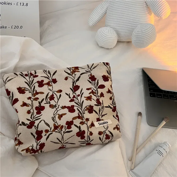 trousse de maquillage pour femmes et filles, sacs cosmétiques floraux, beauté féminine, organisateurs de maquillage, rangement de rouge à lèvres, étui à crayons étudiant, cadeau