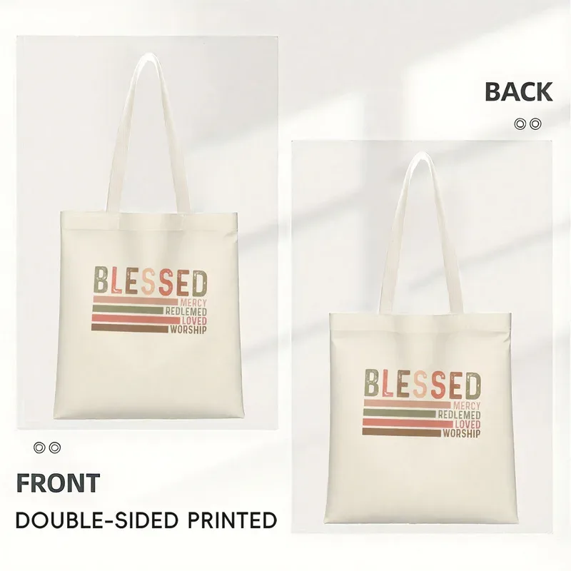 sac fourre-tout vintage, citations positives inspirantes, idéal pour les visites à la église, les courses, les déplacements quotidiens, convient pour une utilisation quotidienne.