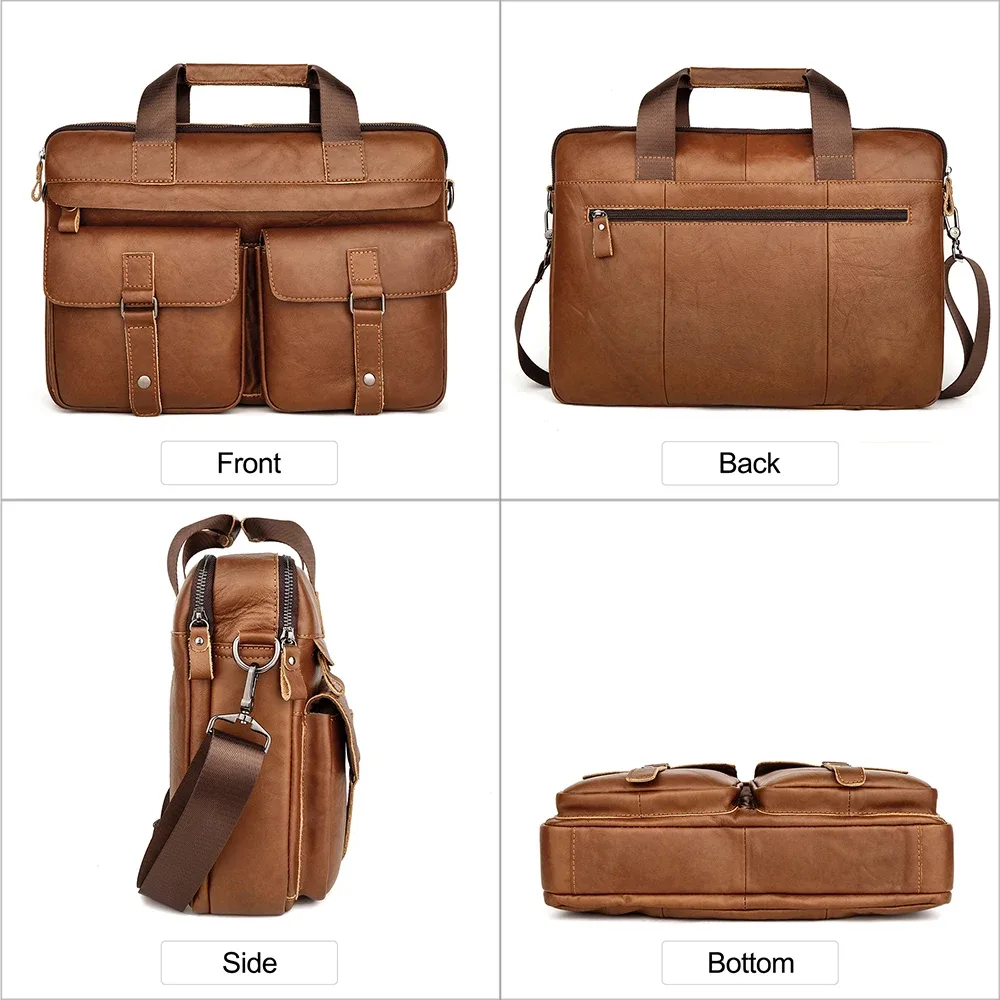 nesitu – porte-documents a4 en cuir véritable pour hommes, sac de messager d'affaires, pour ordinateur portable de 14 pouces, marron, noir, m6391