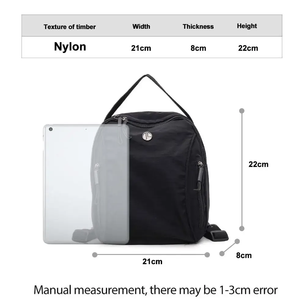 sac à dos en nylon froissé pour femmes, petit sac à bandoulière multifonctionnel, léger, imperméable, sac de voyage pour dames