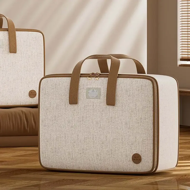Sac de rangement pour couette en coton imperméable et résistant à l'humidité, grande capacité, pour déménagement, vêtements et couvertures