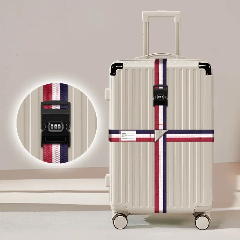 sangle de bagage épaissie avec cadenas à combinaison, anti-explosion et résistante à l'usure, pour accessoires de valise de voyage d'affaires