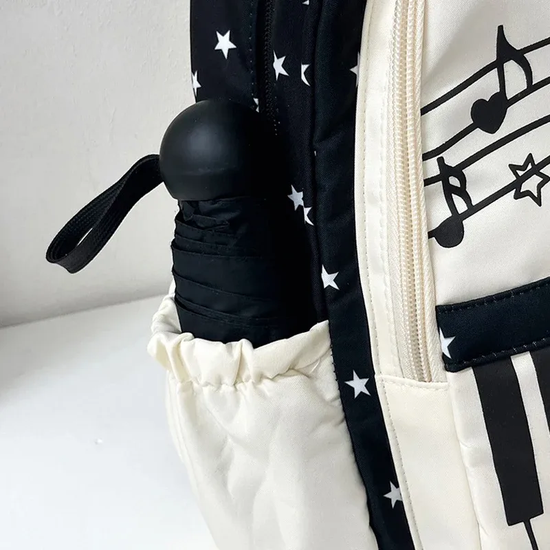 sac à dos coréen à pois pour piano, sac d'étudiant tendance, sac de voyage décontracté, sac à dos de grande capacité léger pour ordinateur portable