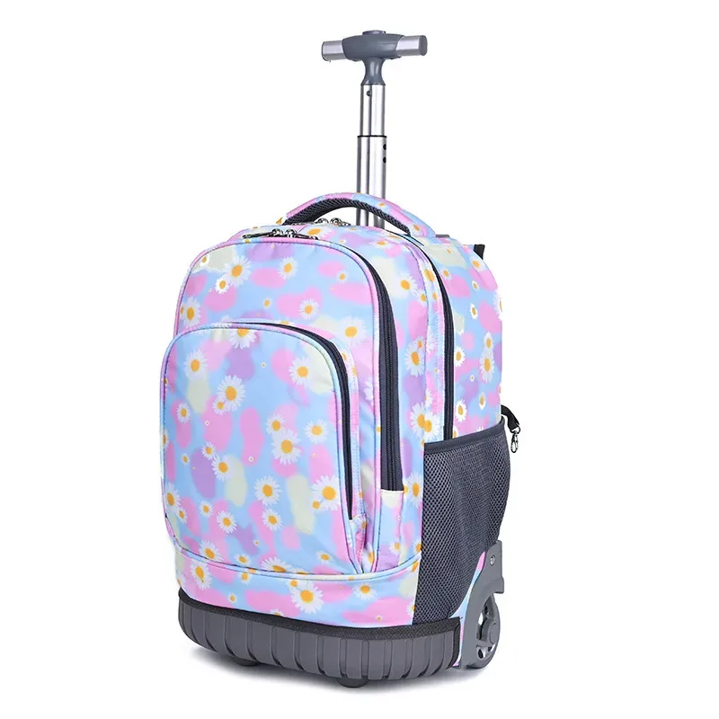 24 pouces école sac à dos roulant sacs enfants voyage chariot sac teeangers enfants sac à dos à roulettes pour fille sac d'école avec roues