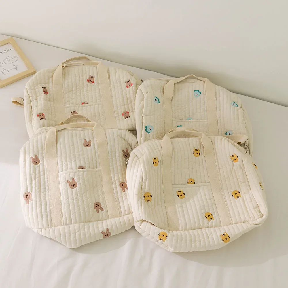 sac de maman personnalisé avec nom, sac mère et bébé petit ours, sac de rangement sortant de grande capacité, sac à bandoulière à main brodé