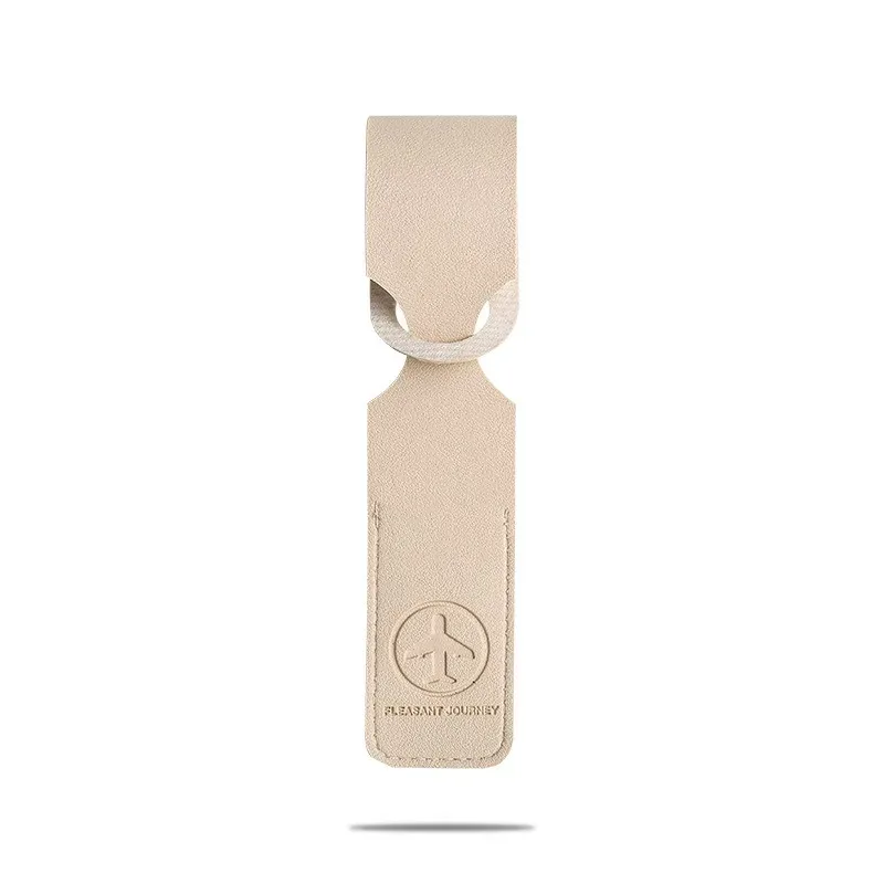 étiquette de bagage en cuir pu pour hommes et femmes, étiquette d'identification portable, étiquettes de bagage de valise, porte-adresse d'identification de nom, accessoires de voyage, 1pc